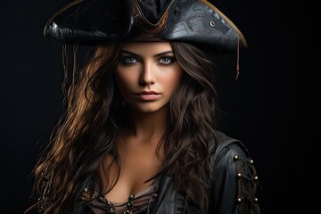 Fototapeta premium a woman in a pirate garment
