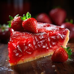 Professional Shot of a Cake of Strawberries, Insane Highlights, Studio Photography, High Details. Generative AI.