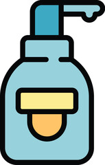 Obraz premium Korean cosmetics perfume bottle icon. Outline Korean cosmetics perfume bottle vector icon for web design isolated on white background color flat