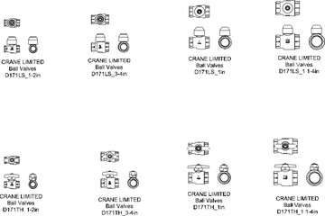 Vector illustration sketch of detailed technical design of stop faucet iron metal ball valve
