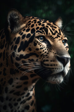 Portrait of Jaguar Dramatic and Cinematic Lighting Photography, Generative AI