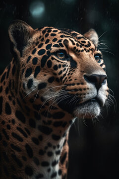 Portrait of Jaguar Dramatic and Cinematic Lighting Photography, Generative AI