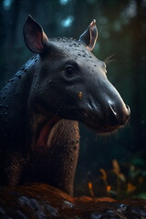 Portrait of Tapir Dramatic and Cinematic Lighting Photography, Generative AI