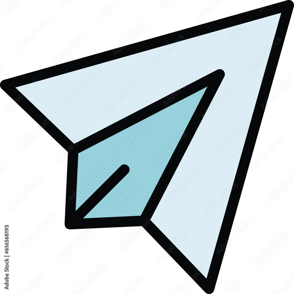Poster paper plane icon. outline paper plane vector icon for web design isolated on white background color 