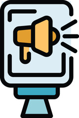 Marketing lightboard icon. Outline Marketing lightboard vector icon for web design isolated on white background color flat