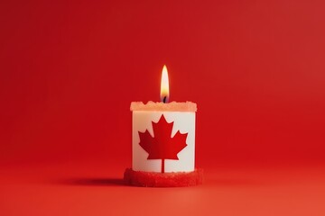Happy Canada day, Dominion . Maple leafposter for celebrate national day of Canada.1st of July celebration background. Canada independence patriotism card. Canada flag, red maple leaf.