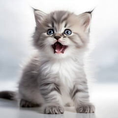 Kitten on white, Generative Ai