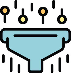 Marketing funnel icon. Outline Marketing funnel vector icon for web design isolated on white background color flat