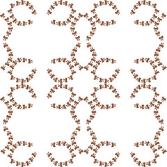 Coffee bows. Watercolor illustration. Seamless abstract pattern. Improvised flowers from drawn bows for your design