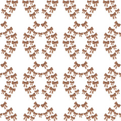 Coffee bows. Watercolor illustration. Seamless abstract pattern for your design