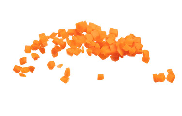 Carrot fresh fly float in Air turn to Cube dice shape. Beta Carotene orange color in Carrot is good...