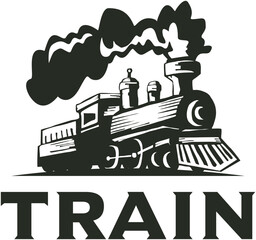 Naklejka premium Train logo design