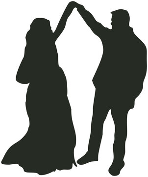 Silhoutte couple illustration