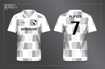 white gray sport jersey for football and soccer shirt template