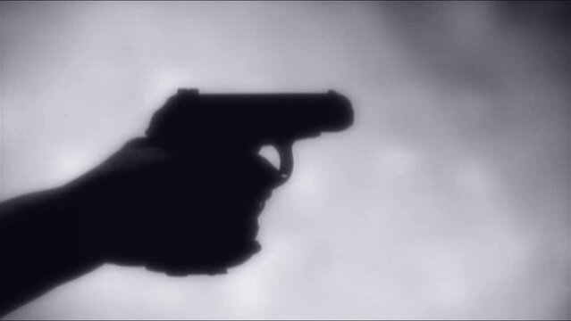 Film Noir Pistol Shot - Vintage Crime Movie Countdown - Artistic Retro Leader Opening