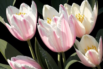 Kwiaty tulipanów, które błyszczą otoczone pięknym światłem: wspaniały krajobraz, który wyraża piękno natury - Generative AI 2