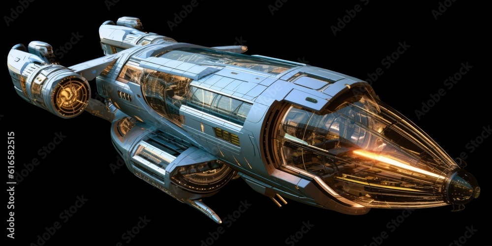 Canvas Prints the advanced and futuristic exploratory science carrier spaceship. generative ai aig27.