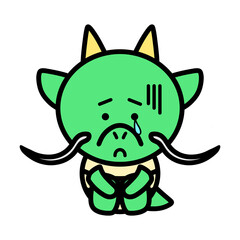 落ち込んでいる辰　イラスト