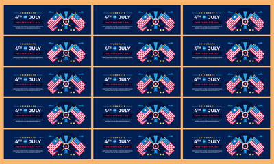 happy independence day usa 4th july banner vector flat design