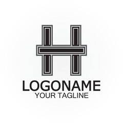 Initial H Letter Logo Design Vector Template.