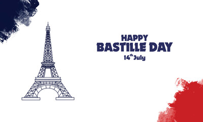Happy Bastille Day Vector Background