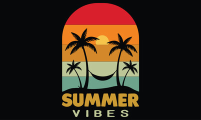 Naklejka premium Summer Vibes t-shart design