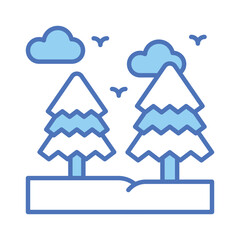 Fototapeta na wymiar Beautifully designed icon of pine tree, isolated on white background