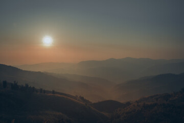 sunset in the mountains