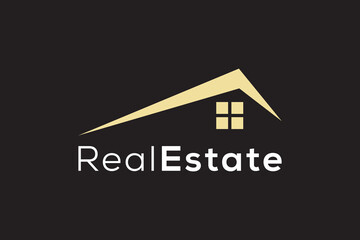 Real estate gold logo design vector template