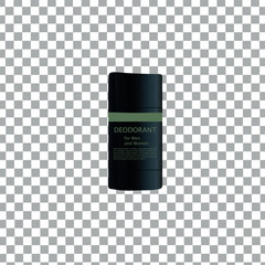 Deodorant for Men and Women Concept Design on Checkerboard Transparent Background.