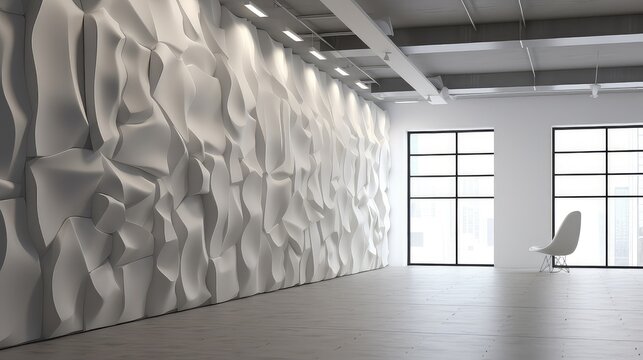 3D White room for presentation background