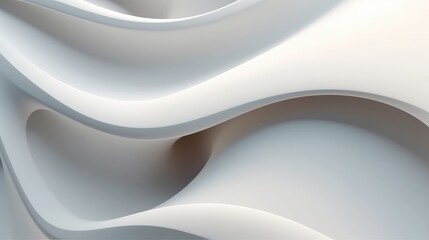 Simple white 3D abstract waves 3D Abstract white waves Sci-fi white empty room concept with creative structure virtual reality rendering 3d shape, Product display presentation. Futuristic wall design