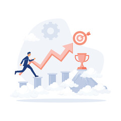 Banner ideas start up business to success,  flat vector modern illustration