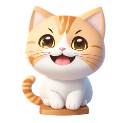 Orange cats have smiling faces, tiny, Cute kittens, and transparent backgrounds, Chibi style.