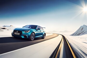 Fototapeta premium car low polygon watercolor generativeAI