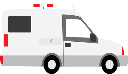 A Hand Drawn Cartoon Ambulance Car Illustration