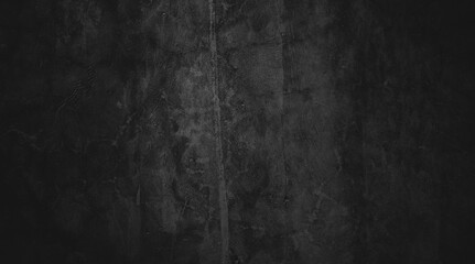 Black wall background of natural paintbrush stroke textured cement or stone old. concrete texture as a concept of horror and Halloween - obrazy, fototapety, plakaty