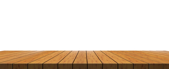 Wood table isolated on transparent background for montage product display. png file