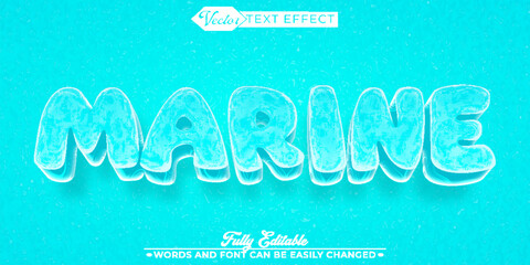 Turquoise Cartoon Marine Vector Editable Text Effect Template