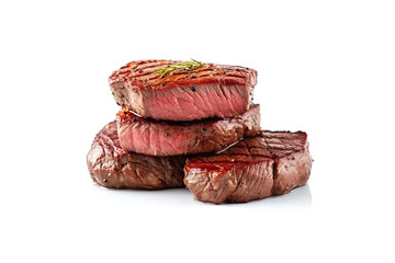 Beef steak medium grilled isolated on white background