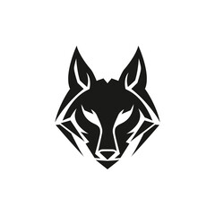 Fototapeta na wymiar simple black outline wolf wild animal adventure gaming logo vector illustration template design