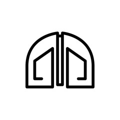 simple geometric arch shape architectural building logo vector illustration template design