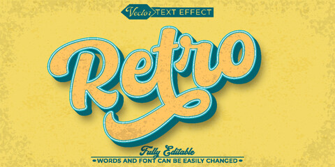 Vintage 80's Retro Vector Editable Text Effect Template