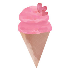 Pink ice cream cone