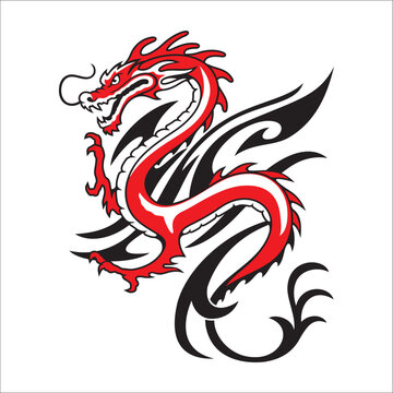 red dragon vector can be used as graphic design