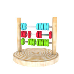 Abacus icon 3d render illustration for children education