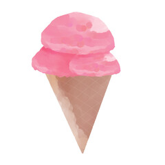 Pink ice cream cone