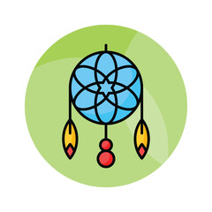 Handcrafted vector of willow hoop, trendy design icon of dreamcatcher