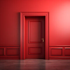 red door in a wall