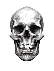 Obraz premium Realistic Skull, Logo, Wall Art, Bones, Halloween. Generative AI